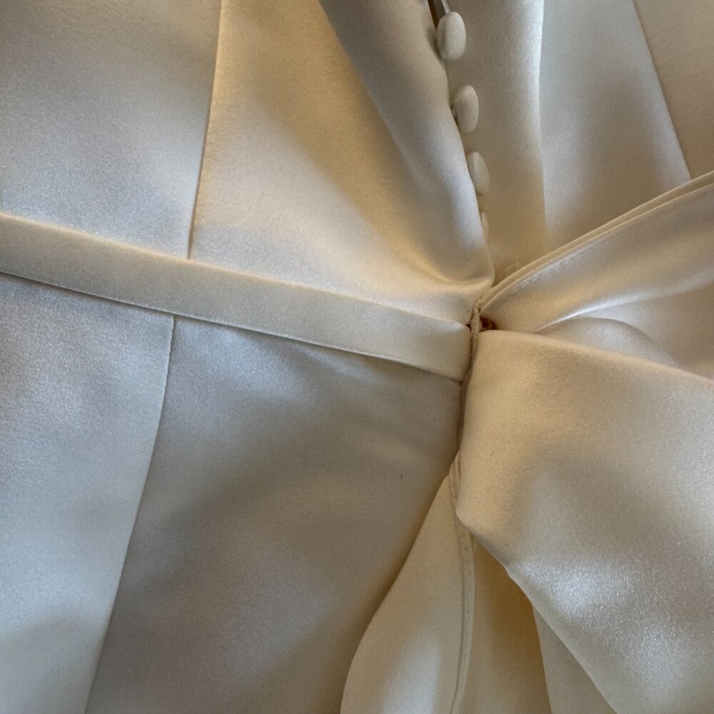 Amsale Willow Duchesse Satin Strapless Dress Size 6 - Picture 9 of 14
